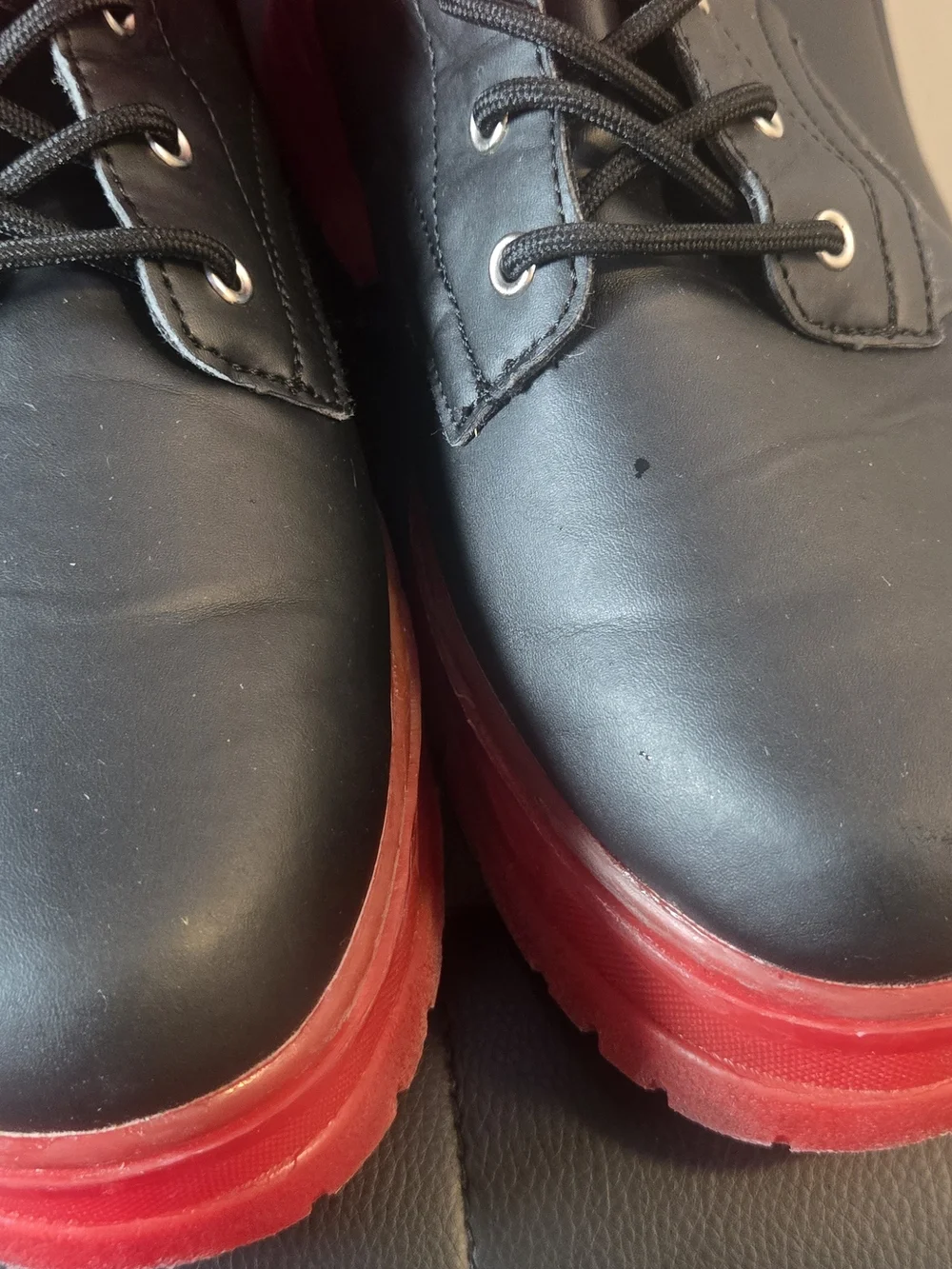 ASOS Black and Red Platform Combat Boots